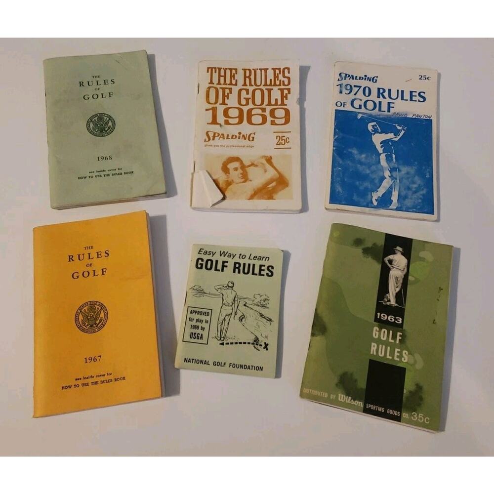 Lot Of 6 1960s USGA THE RULES OF GOLF COLLECTORS ITEMs
